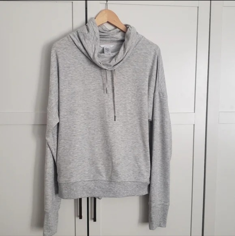 Jockey Women's Grey Cowl Neck Light Pullover Sweater Large